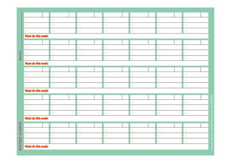 Monthly And Weekly Planner Template For Small Business