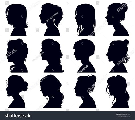 1175 Long Hair Side Portrait Girl Vector Images Stock Photos