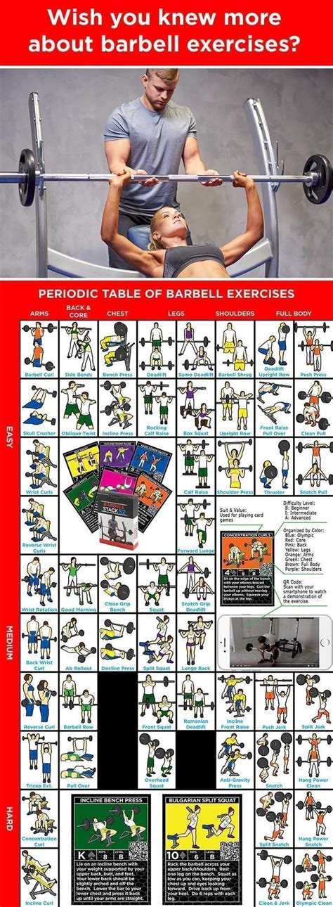 The Periodic Table Of Barbell Exercises Click On Any Illustration For