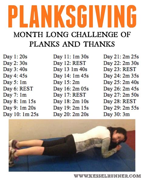 Plank Challenge Calendar