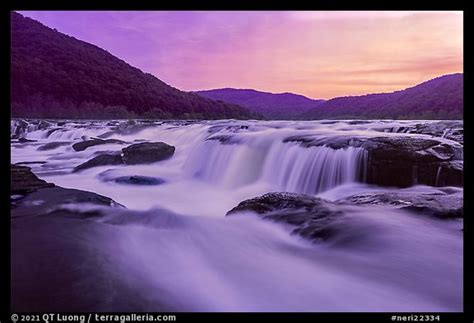 Picturephoto Sandstone Falls Of The New River Sunset New River