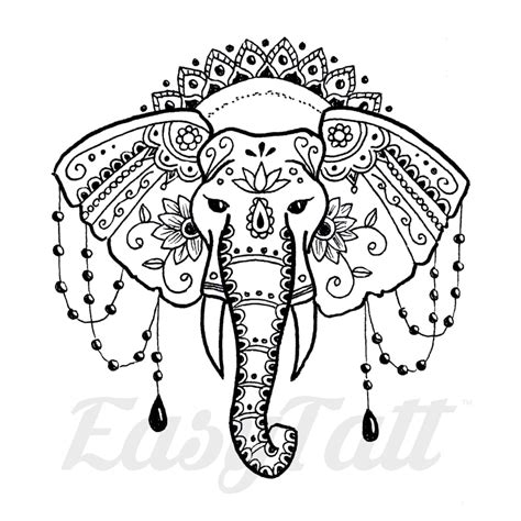 mehndi elephant temporary tattoo easytatt™