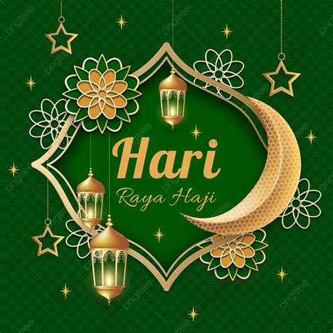 Gambar Posting Media Sosial Hari Raya Haji Hijau Dan Klasik Templat
