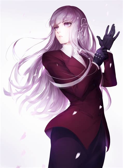 Wallpaper Illustration Long Hair Anime Girls Purple Hair Black