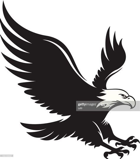 Eagle In Black And White Color Eagle Vector Free Vector Art Stock