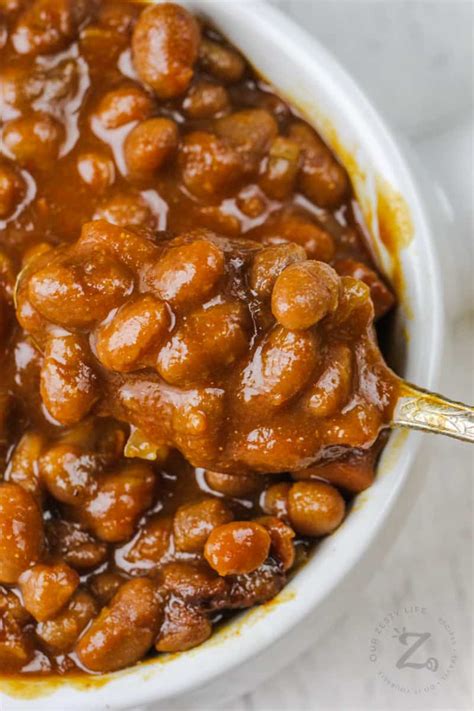 slow cooker baked beans crockpot or bake our zesty life