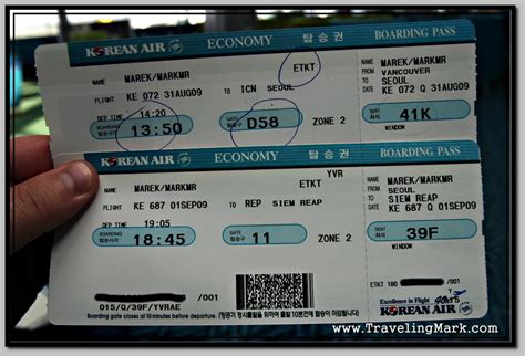 Starting in september, the summer heat dies off and the rains depart while fall paints the mountains in reds. Korean Air Boarding Passes - Traveling Mark