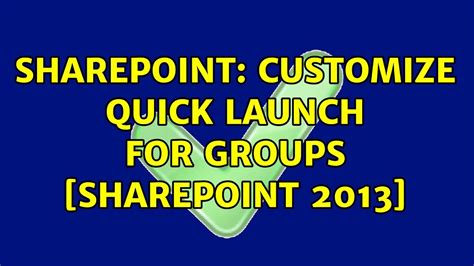 Sharepoint Customize Quick Launch For Groups Sharepoint 2013 Youtube