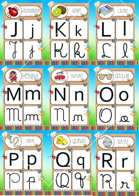 Cartazes Varal Alfabeto Quatro 4 Tipos De Letras Para A