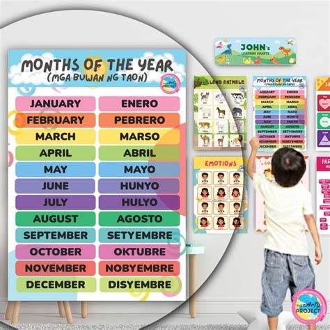 Months Of The Year Chart Filipino Tagalog Laminated Educational The