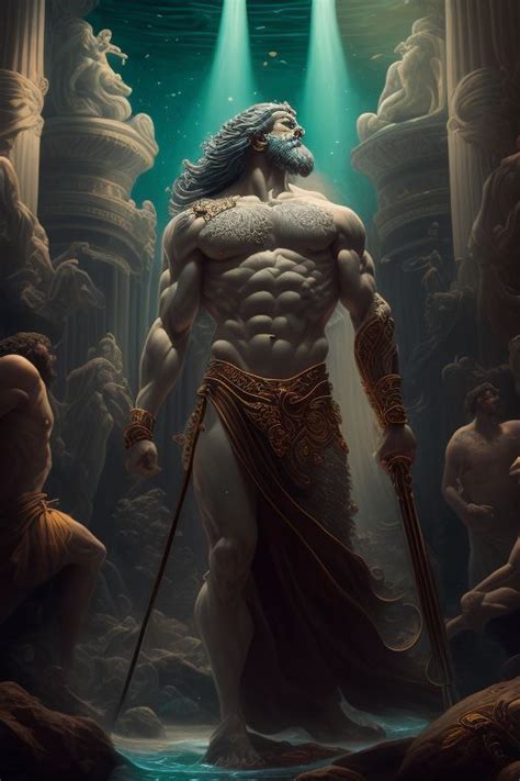 Fedoraxsa Poseidon Greek God Fantasy Ancient World Digital