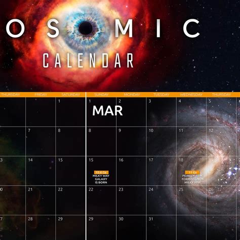 Cosmic Calendar Carl Sagan Style Universe Evolution Chart Etsy