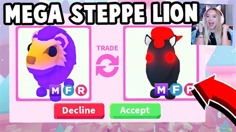 Trading First Mega Steppe Lion In Adopt Me Youtube