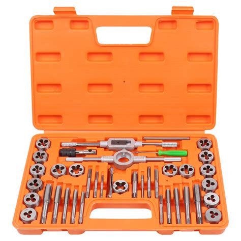 Horusdy 40 Piece Sae Tap And Die Set Inch Sizes For Coarse And Fine