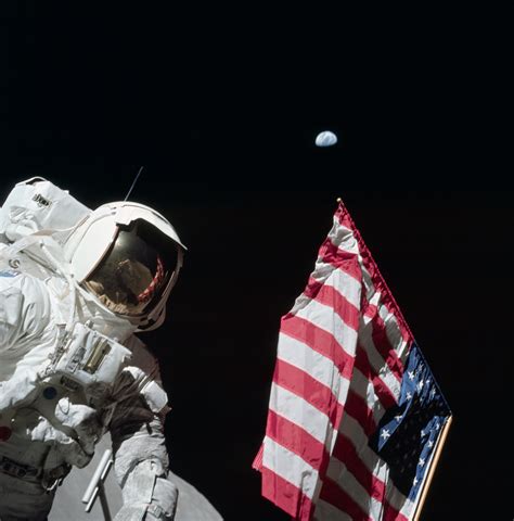 Fileastronaut Harrison Jack Schmitt American Flag And Earth