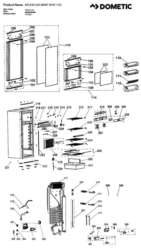 Dometic Rv Refrigerator Parts Diagram