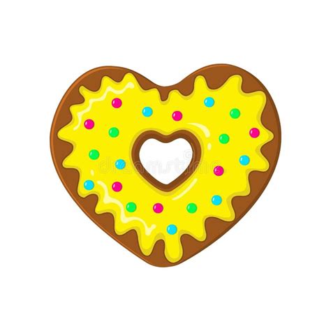 Heart Shaped Doughnut Isolated On White Background Donut With