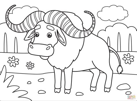 Buffalo coloring page | Free Printable Coloring Pages