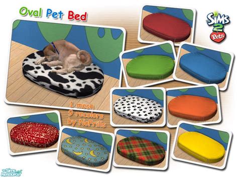 Nofrills Oval Pet Bed Mesh And Recolors Sims 2 Pets Pet Bed Sims 4