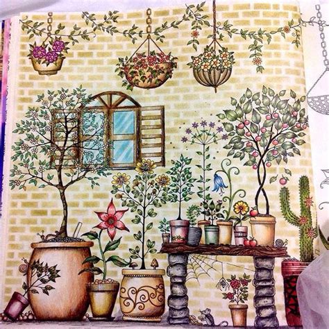 Digital coloring page of the garden for adults for stress relief. Pin by Крис on Джоанна Бэсфорд | Secret garden coloring ...