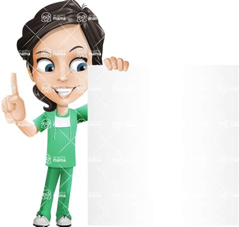 Female Surgeon Vector Cartoon Character Aka Manuela Sign 8 Graphicmama