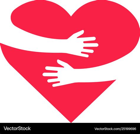 Hugging Heart Hands Holding Arm Embrace Royalty Free Vector