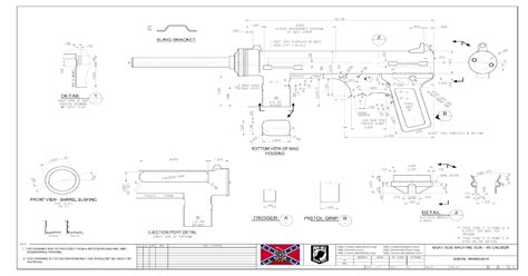 M3a1 Submachine Gun Blueprint