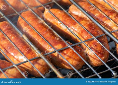 Sausages On The Grill Stock Image Image Of Cookout 162269369