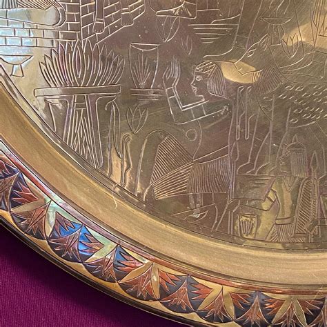 Large Egyptian Engraved Brass Wall Hanging Plate Oriental Antiques Hemswell Antique Centres