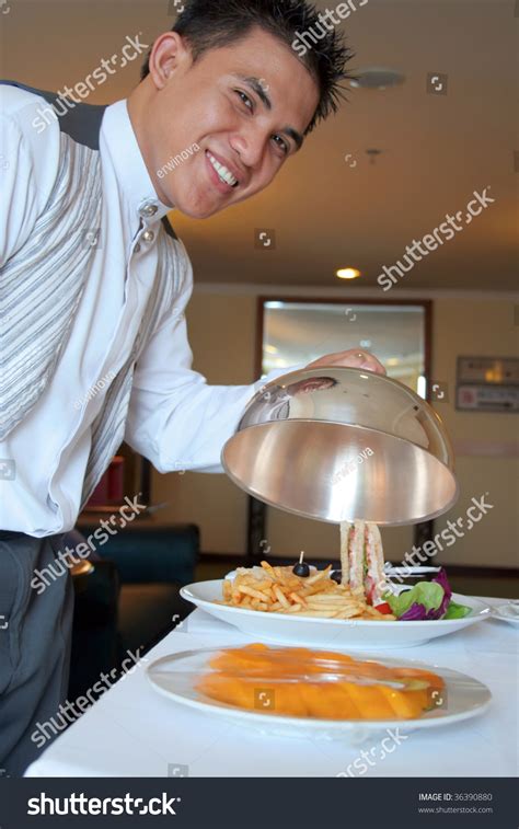 Room Service Waiter Showing The Food Stock Photo 36390880 Shutterstock