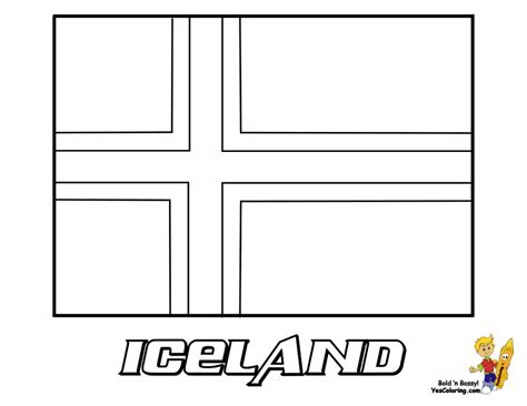 Regal National Flag Coloring Flags Of Iceland Luxembourg Free