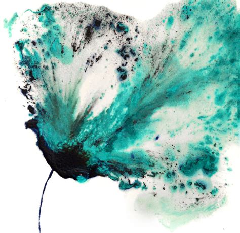 Teal Wall Art Abstract Flower Original Painting Acrylic