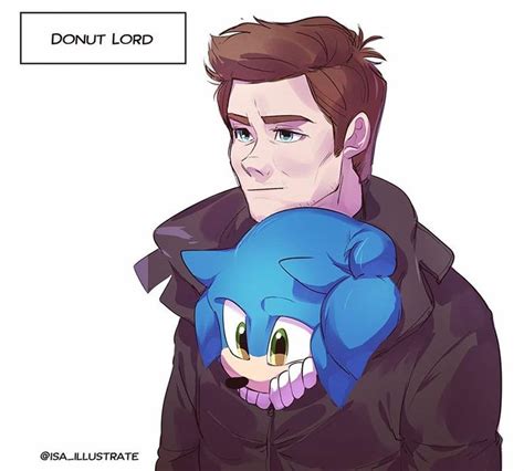 A Drawing Of A Man Holding A Sonic The Hedgehog In His Arms And Looking