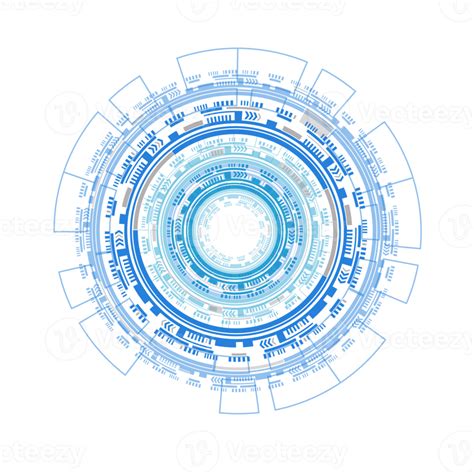 Futuristic Graphic User Interface Hud Techno Circles Technology Sign