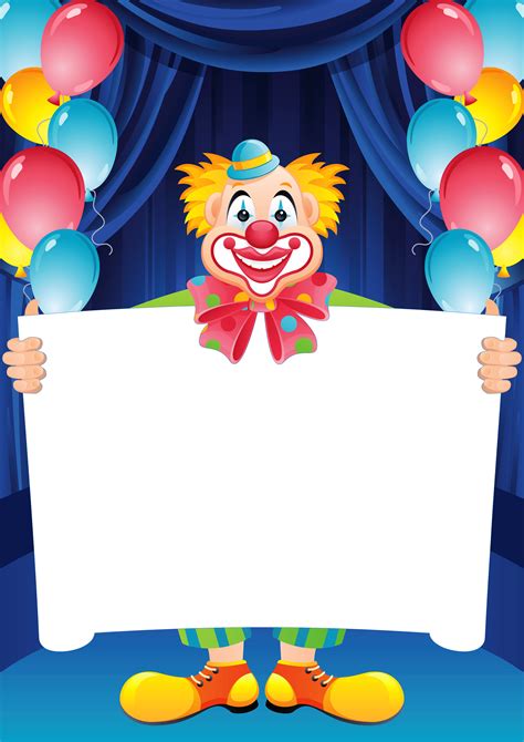This service is available whenever you feel like you want to make a little present for your dear children. Transparent Birthday Frame with Clown | Gallery ...