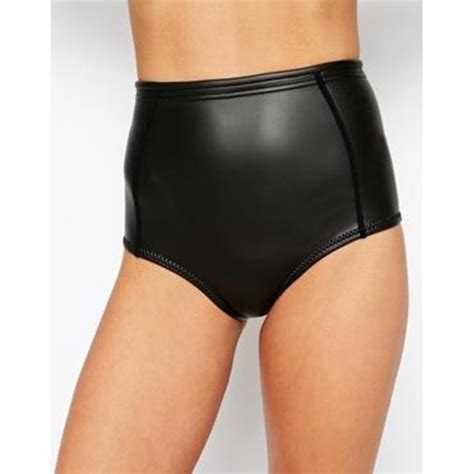 2015 shiny black neoprene high waisted bikini bottom china high waisted bikini bottom and