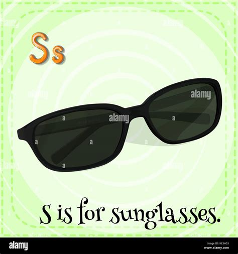flashcard alphabet s is for sunglasses illustration stock vector image and art alamy