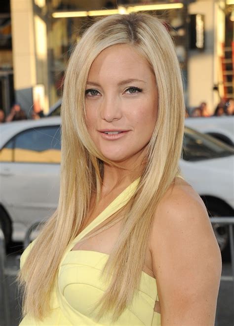 Cute Hairstyle Long Straight Blonde With Dark Roots Kate Hudsons