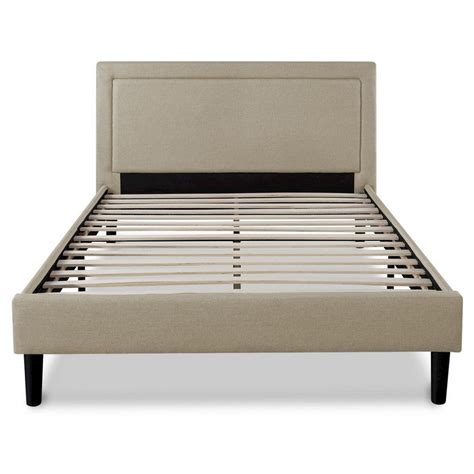 Sleep Revolution Platform Bed Upholstered Detailed Taupe Gray