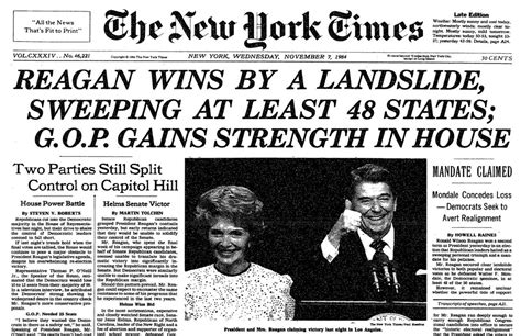 The New York Times On Twitter On This Day In 1984 Ronald Reagan Had