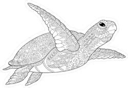 Zentangle Sea Turtle Sticker
