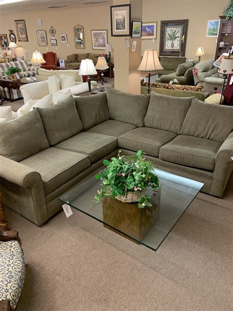 Olive Green Broyhill Sectional Delmarva Furniture Consignment