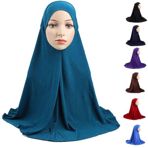 New Muslim Hijab One Piece Amira Headscarf Plain Scarf Islamic Women