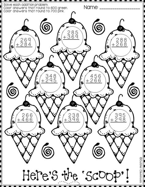3 Digit Addition Coloring Page Sketch Coloring Page