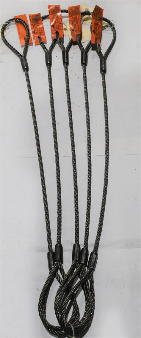 1 2″ X 4′ Wire Rope Slings W 6″ Eyes Rated 5 000 Lbs Wll Nsn 4010 01 419 8266 Arctic Wire