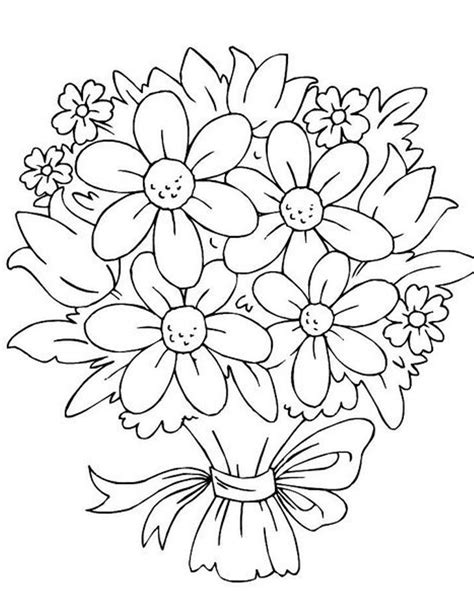 Wedding Bouquet Coloring Pages Coloring Home