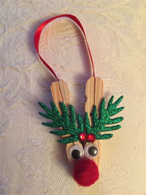 Peg Reindeer Ornament Clothes Pin Crafts Clothespin Crafts Christmas
