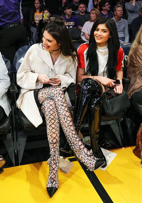 Kendall Jenners Over The Knee Boots At Basketball Games Us Weekly