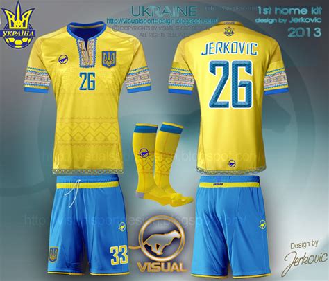 Vintage and retro ukraine football shirts and training kit, featuring home, away and original match worn player editions from the 1990s to present day. Visual Sportwear Unique Design: UKRAINE FOOTBALL KIT HOME