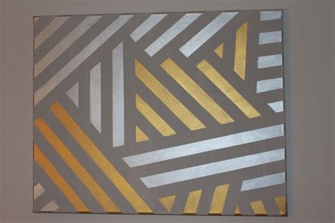 Geometric Painting Canvas Painters Tape To Make Lines Geometric